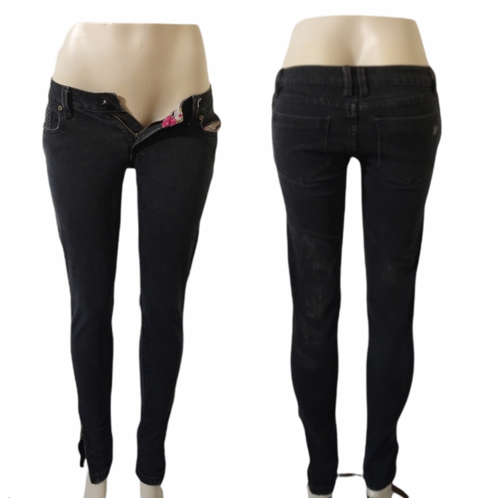 DOWNEAST ⭐️ Ultra Skinny Zip Ankle Black Jeans
